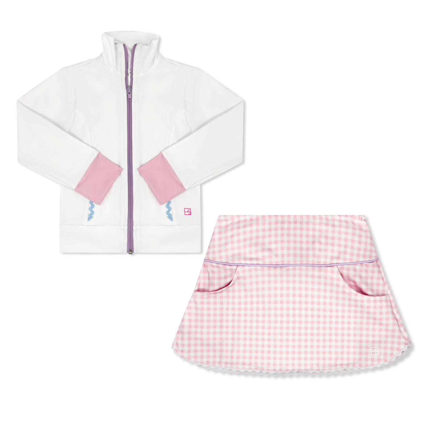 Tiffany Skort - Cotton Candy Pink Check & Petal Purple