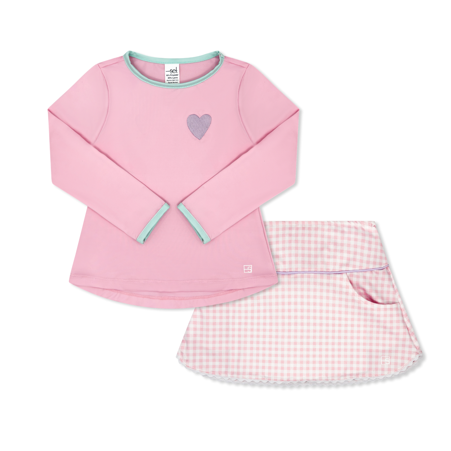 Tiffany Skort - Cotton Candy Pink Check & Petal Purple