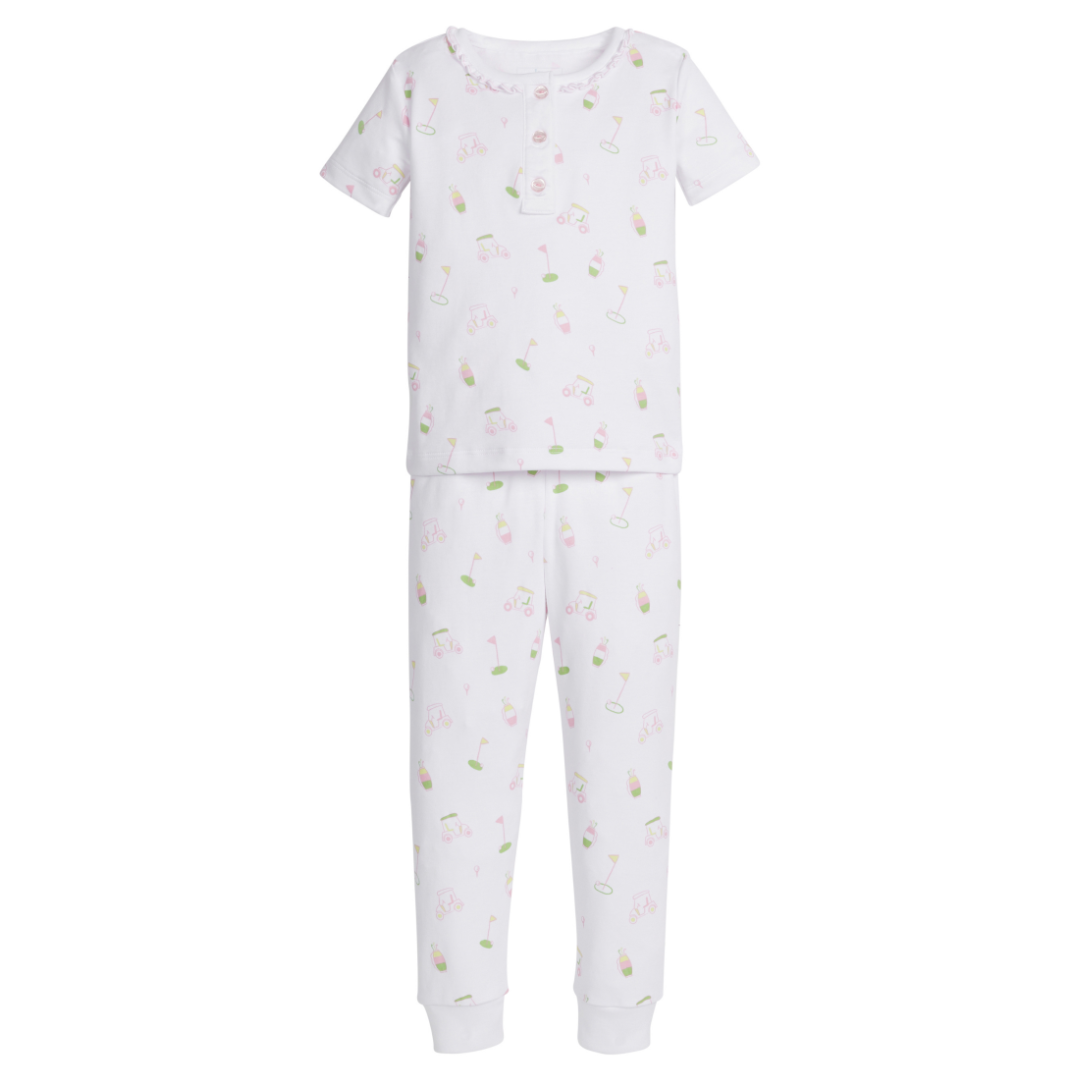 Short Sleeve Printed Jammies - Pink Golf