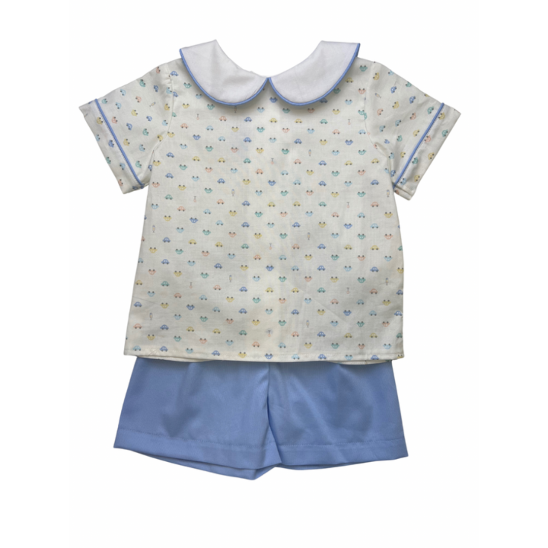 Tyler Short Set, Pastel Cars