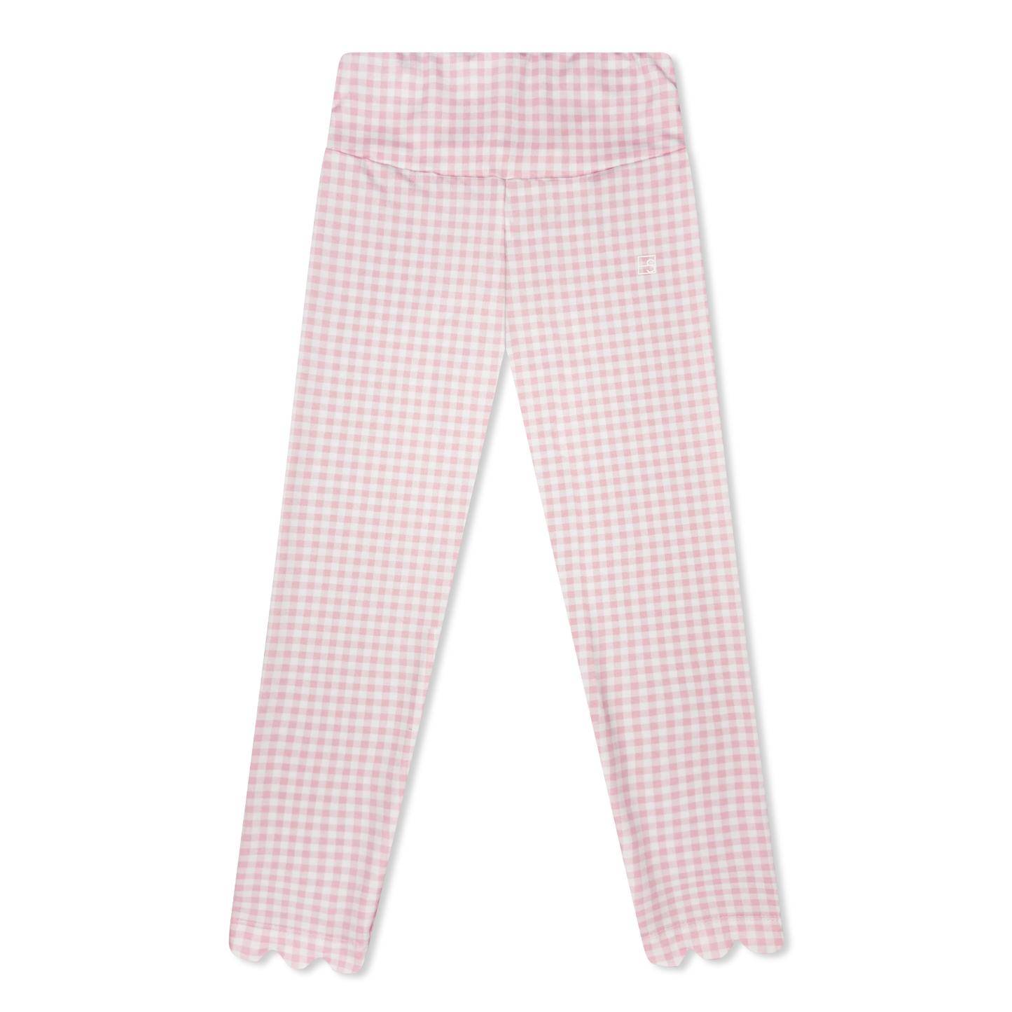 Sadie Scallop Legging - Cotton Candy Pink Check