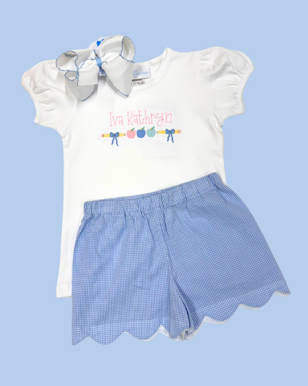 Back to School Bow Name Shirt