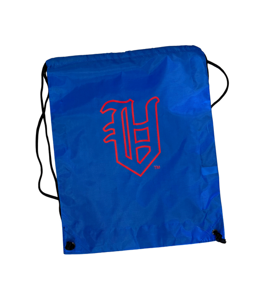 Royal Blue Olde English V Drawstring Bag