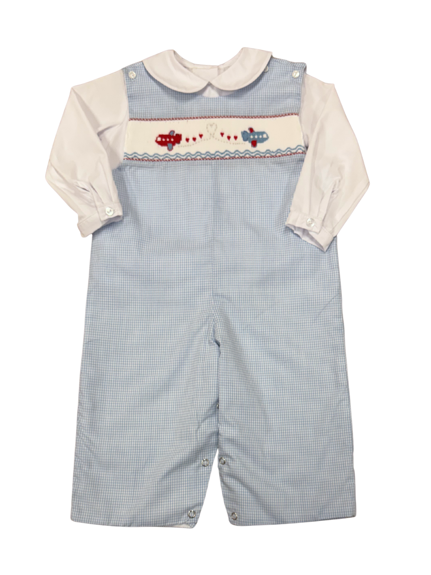 Valentines Airplane Smocked Longall