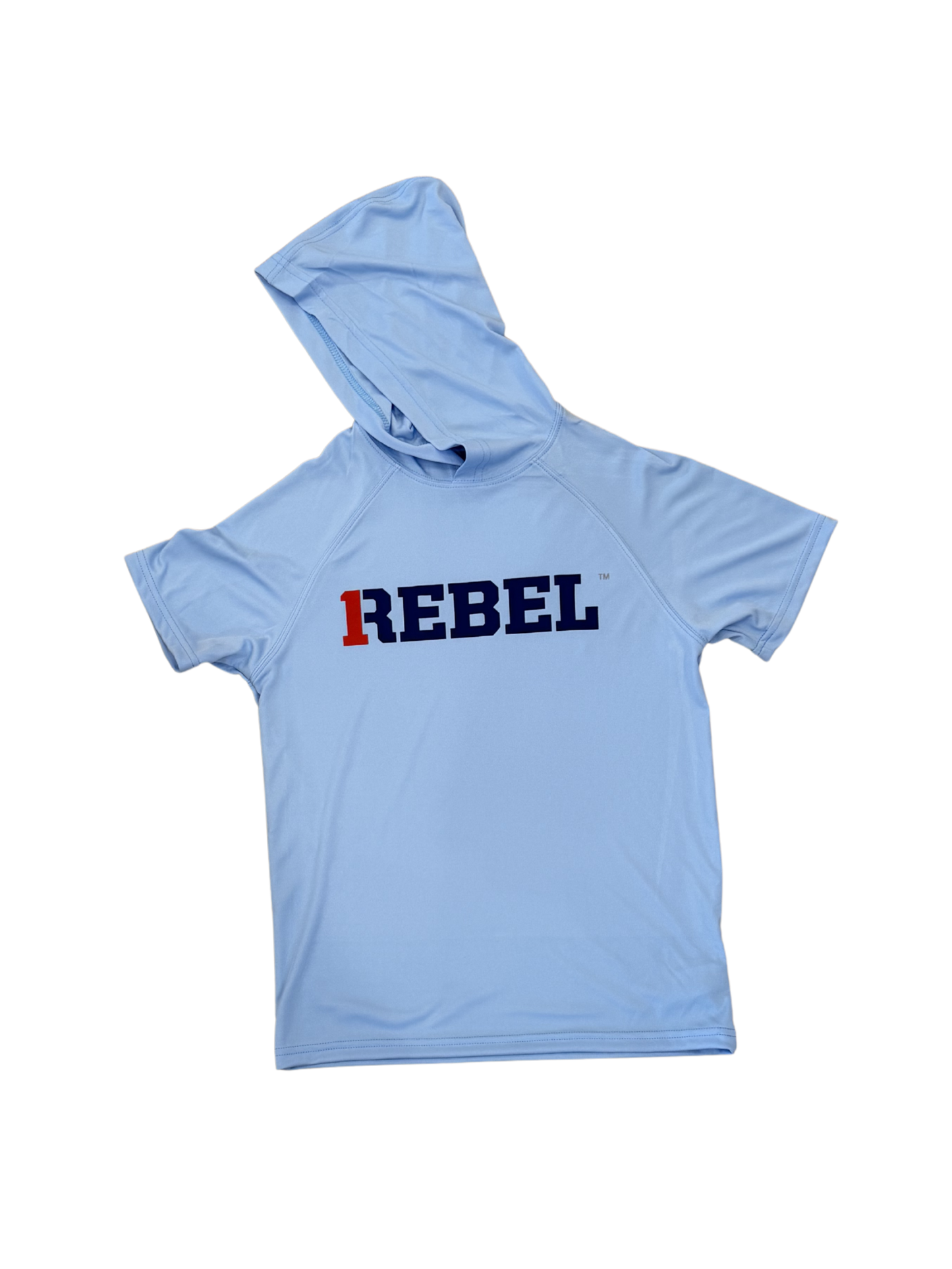 1Rebel Hooded Performance Shirt, Light Blue