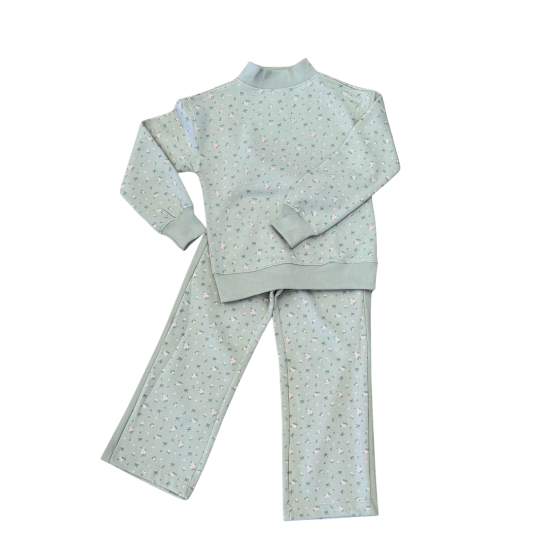 Floral Print Set, Pale Green