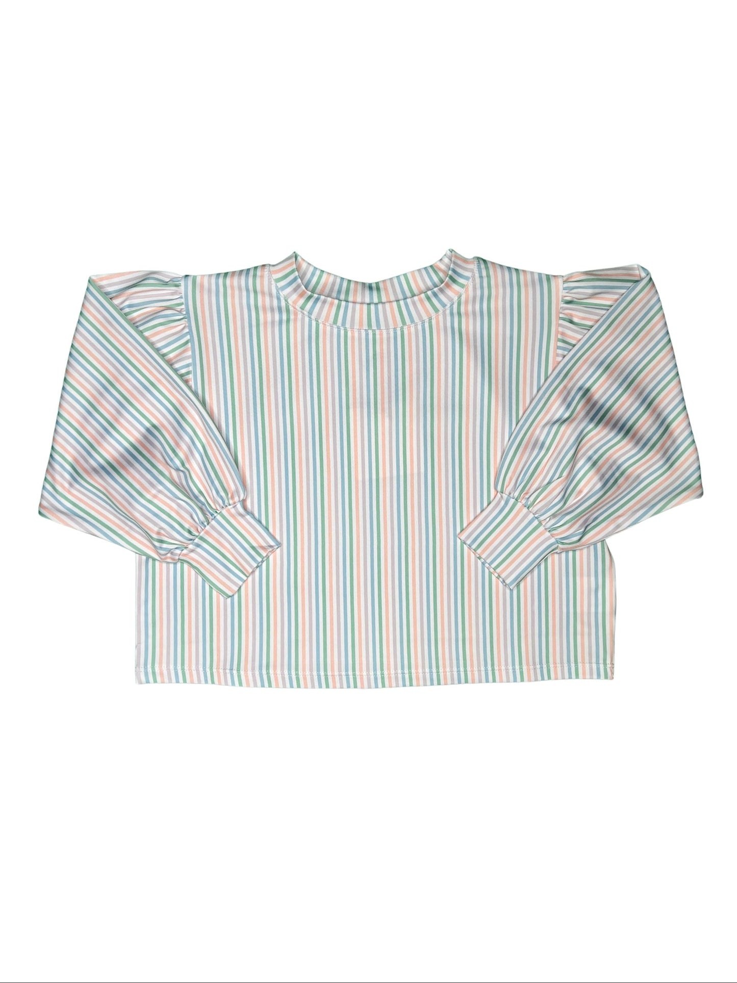 Puff Sleeve Top, Multi Stripe