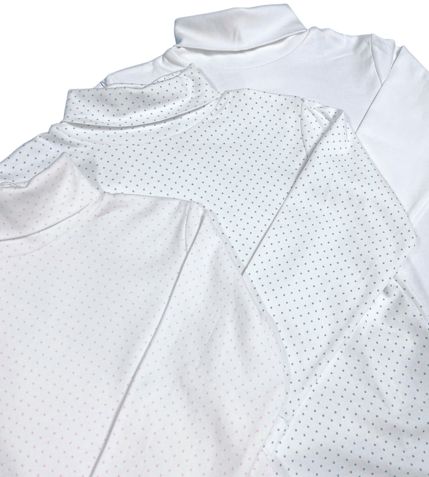 White with Pink Bitty Dot Turtleneck