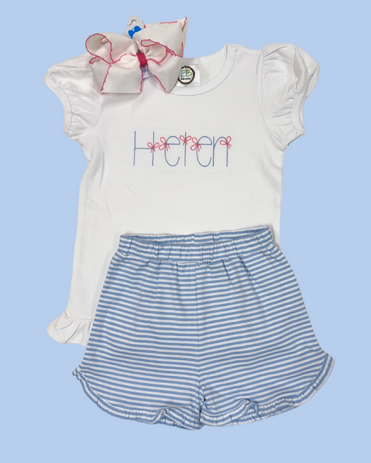 Girls Bow Name Shirt