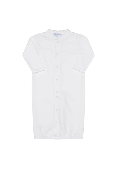 White Bubble Baby Converter Gown, White Picot Trim
