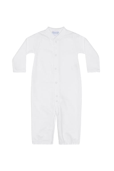 White Bubble Baby Converter Gown, White Picot Trim