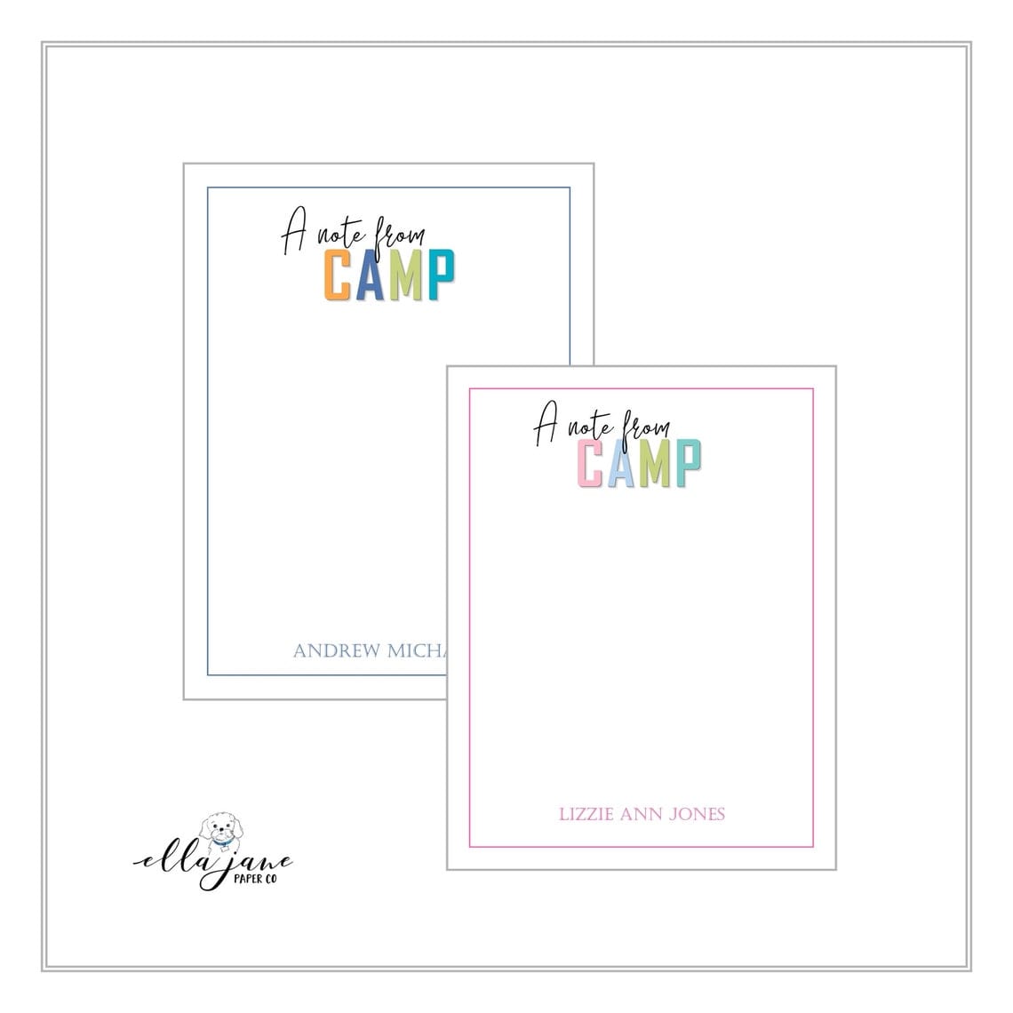 A Note from CAMP Stationery