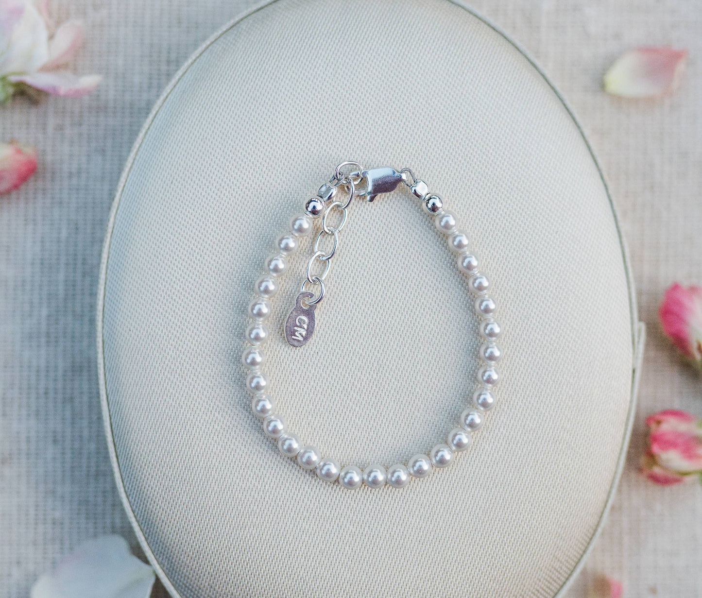 Sterling Silver Baby's 1st Pearls Bracelet