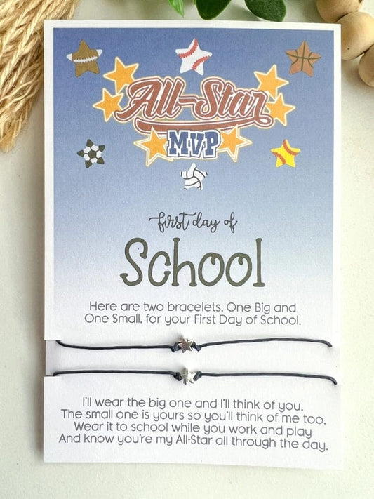 All Star Back to School Wish Bracelets- Black
