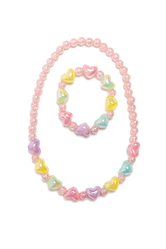 Bauble Bliss Heart Necklace and Bracelet Set