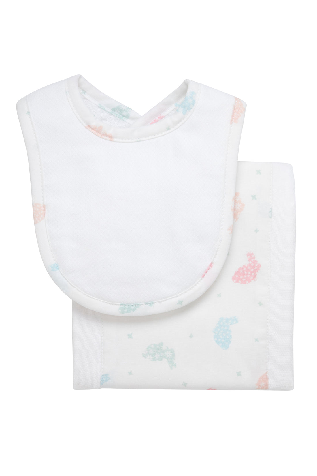 Bunny Drooler Bib & Burp Set