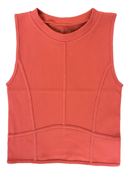 Suzette High Neck Ribbed Tank