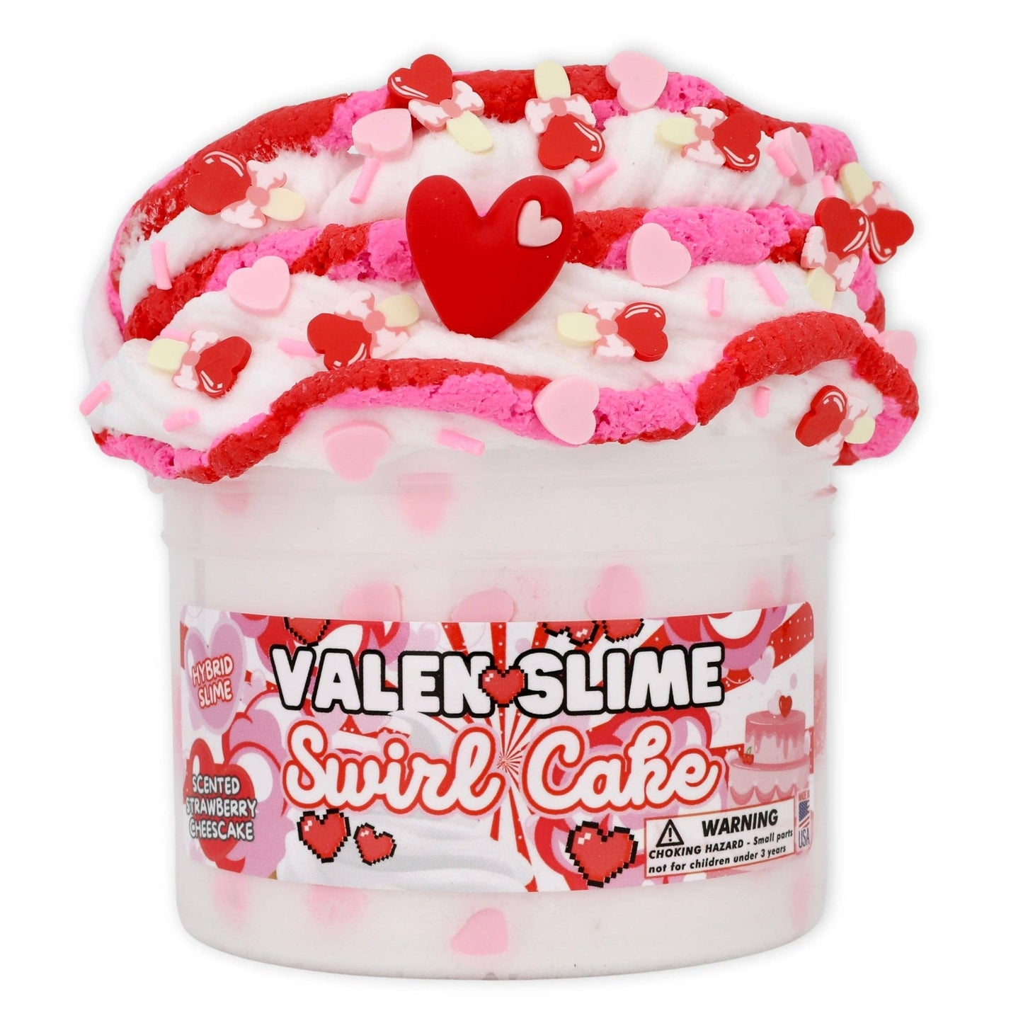 Valen-Slime Swirl Cake - Hybrid Textured Slime