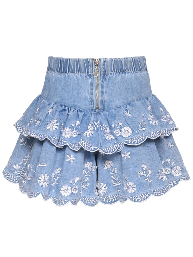 Scallop Edge Embroidered Skort
