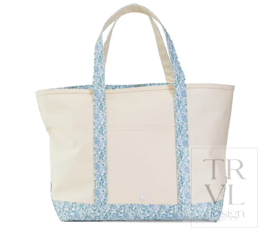 Maxi Tote, Coated Canvas Natural with Hamptons Floral