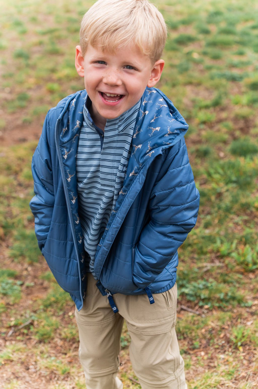 Hooded Puffer Jacket, Copen Blue