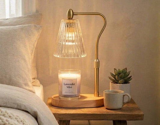 Warmer Flute - Candle Warmer Lamp with Fluted Amber Glass