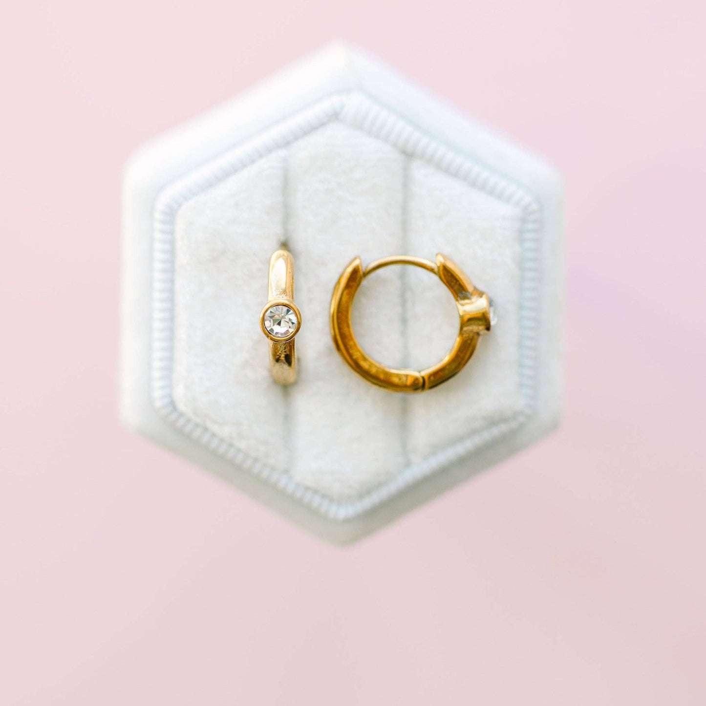 Single Diamond Huggies