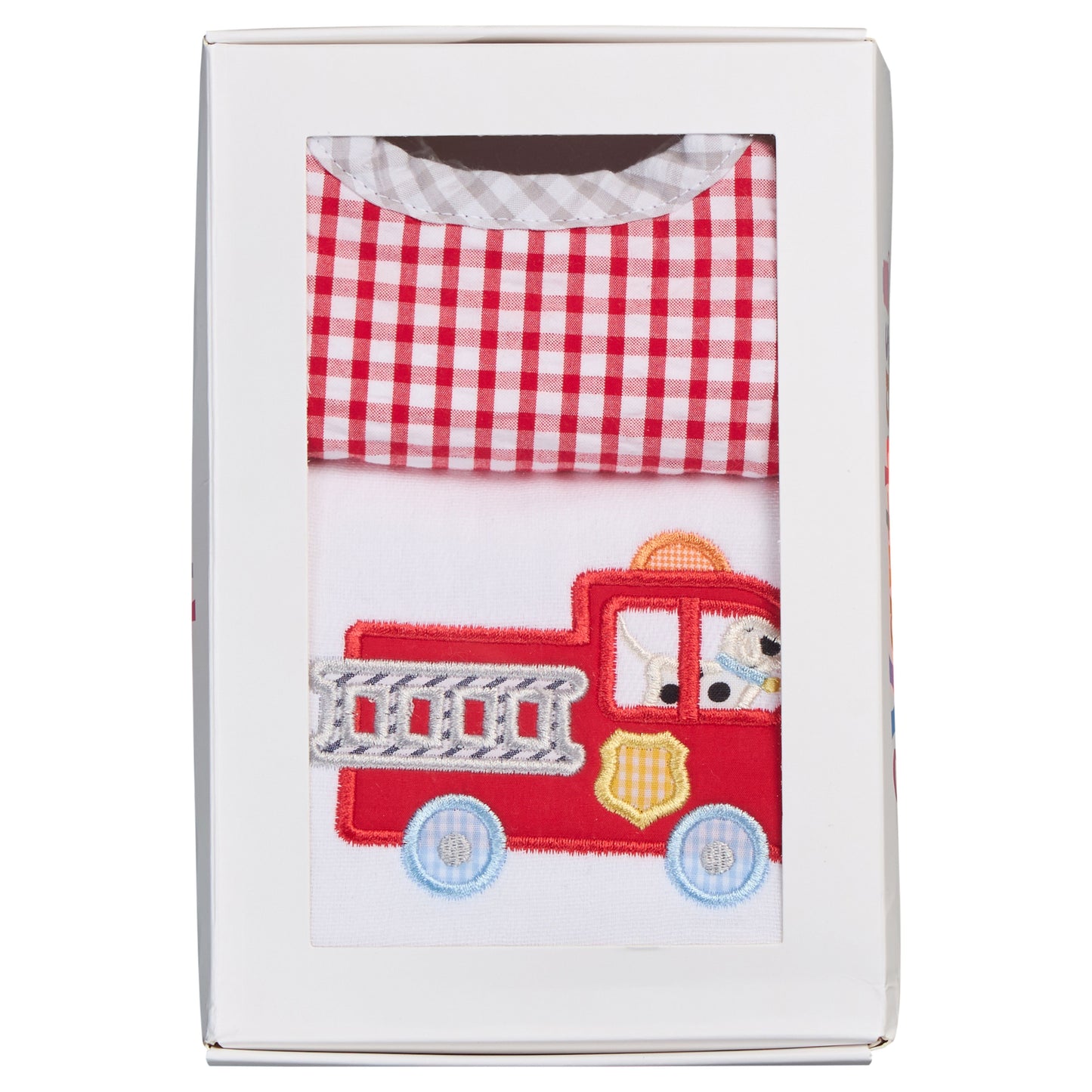 Firetruck Basic Bib & Burp Boxed Set