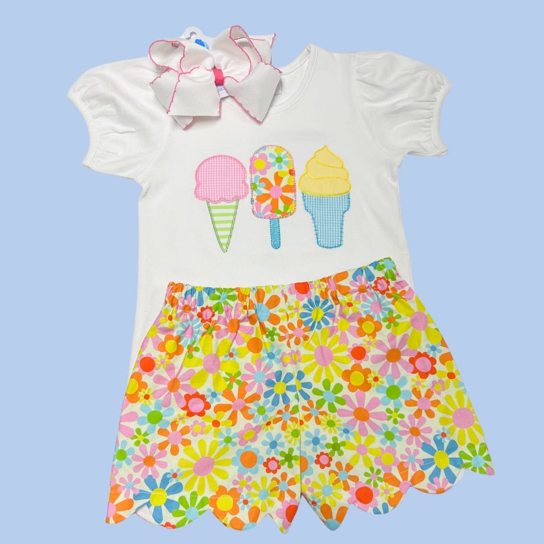 Girls Ice Cream Trio Applique