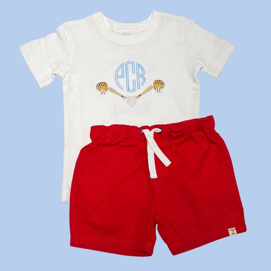 Boys Baseball Monogram Frame Shirt