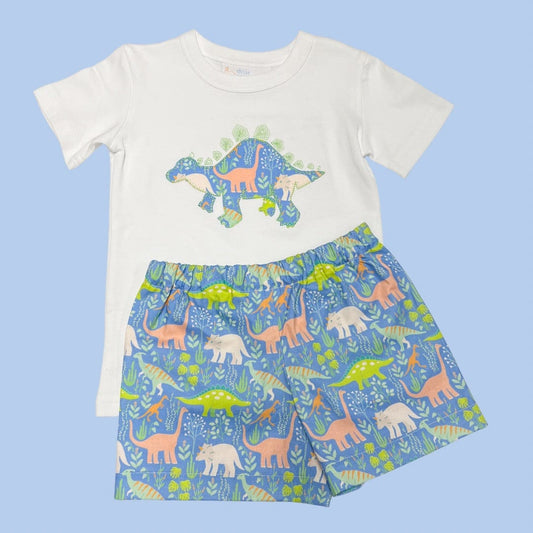 Dino Party Stegosaurus Applique Shirt