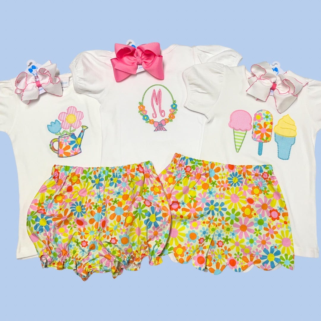 Girls Ice Cream Trio Applique