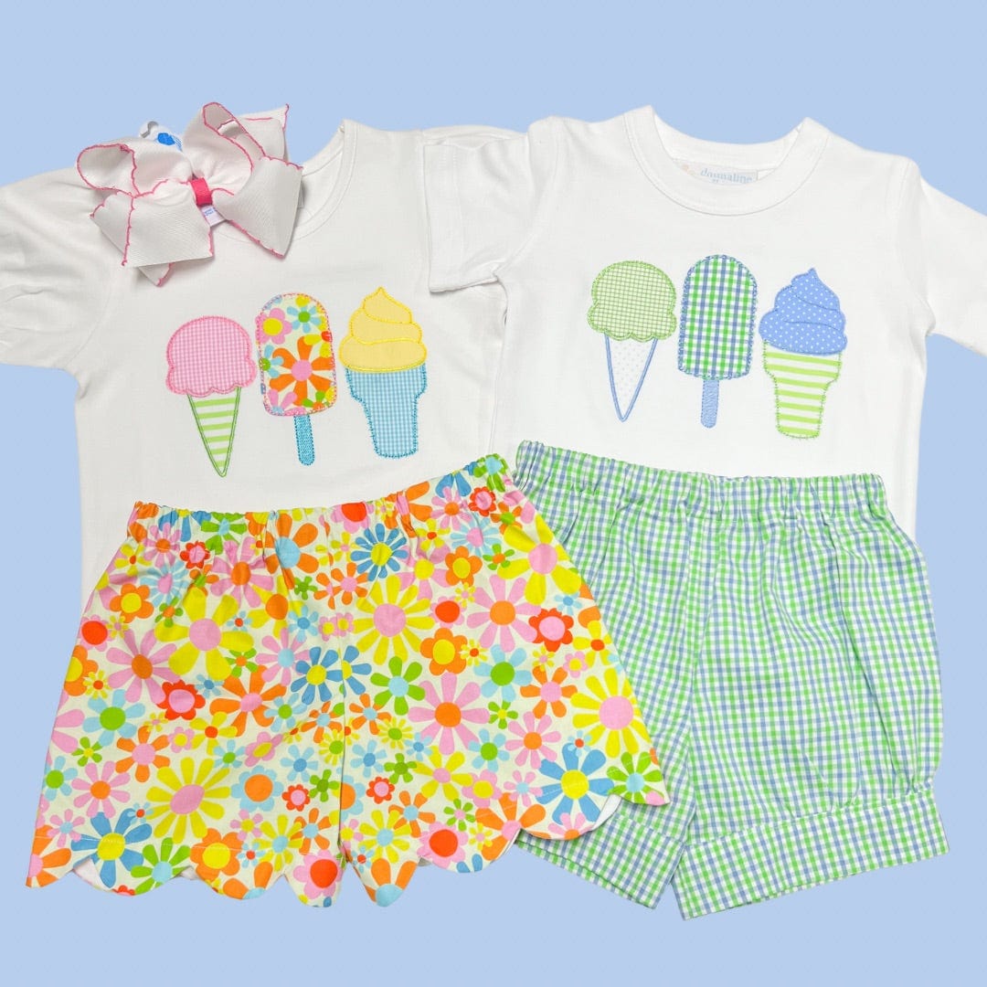 Girls Ice Cream Trio Applique