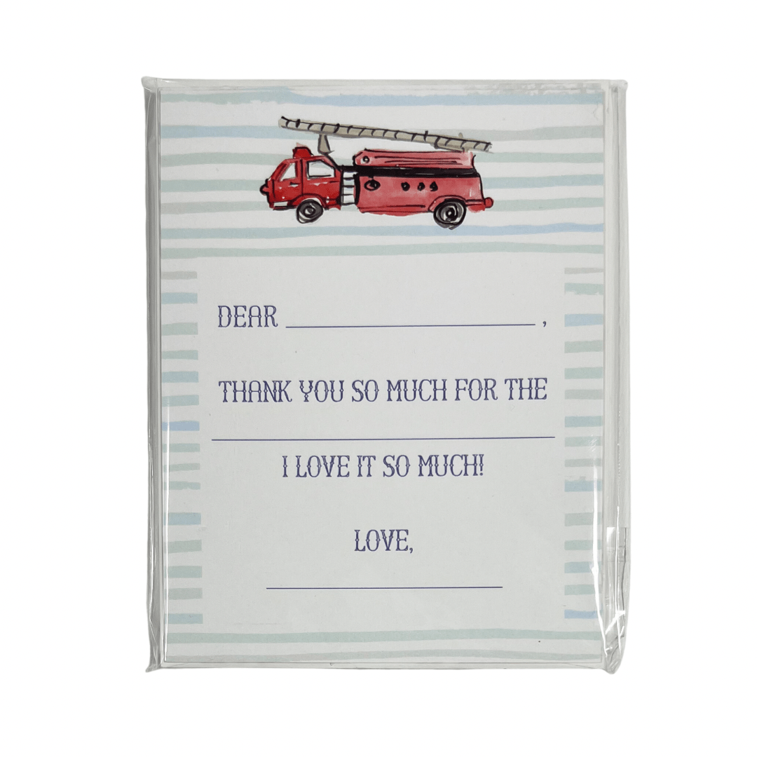Firetruck Children's Thank You Notecards
