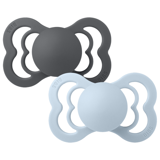 BIBS SUPREME 2-Pack Iron/Baby Blue