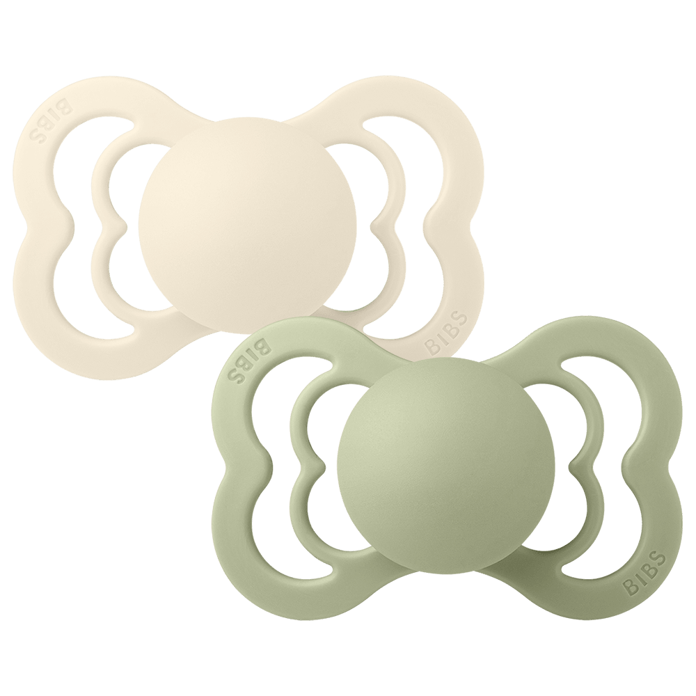 BIBS SUPREME 2-Pack Ivory/Sage Silicone