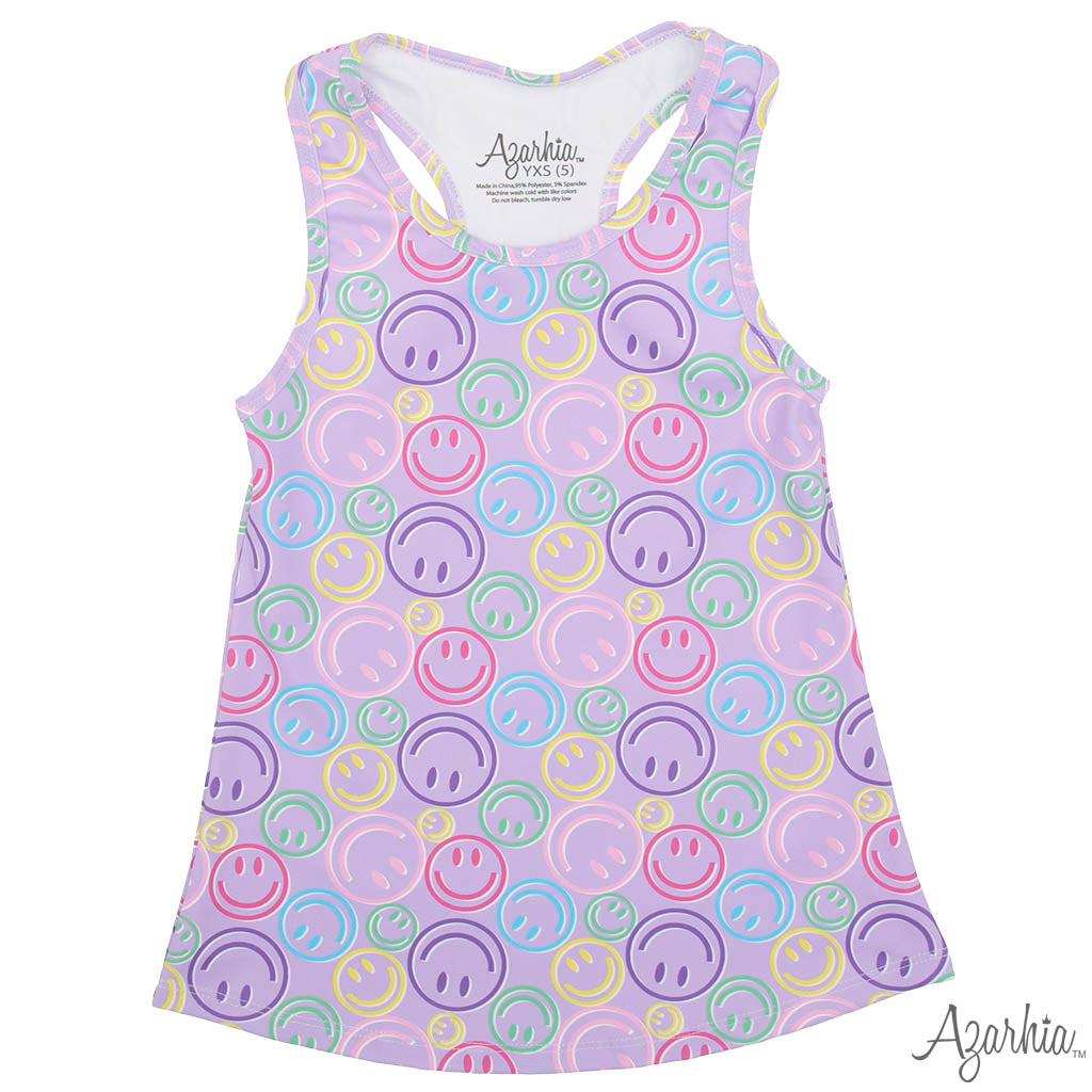 Lavender Smiley Printed Tank