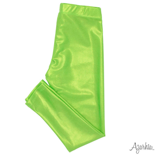 Shimmer Leggings, Lime Green