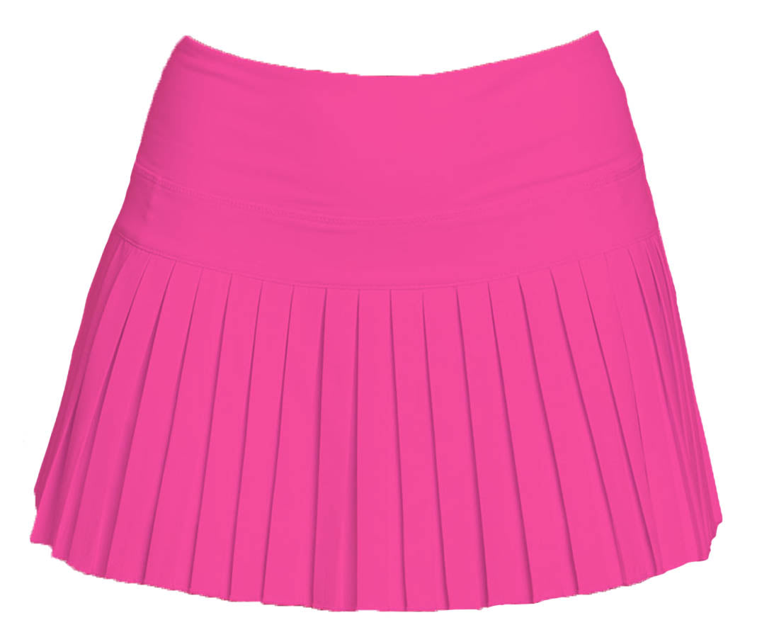 Mini Pleated Skort, Solid Neon Pink