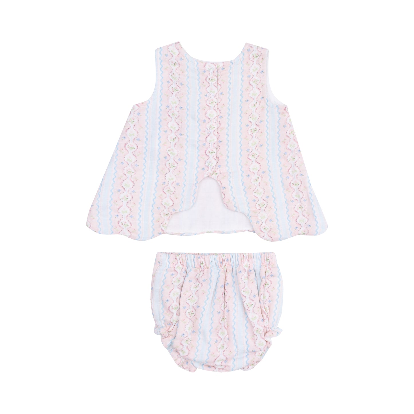 Scallop Open-Back Bloomer Set - Ogee Floral