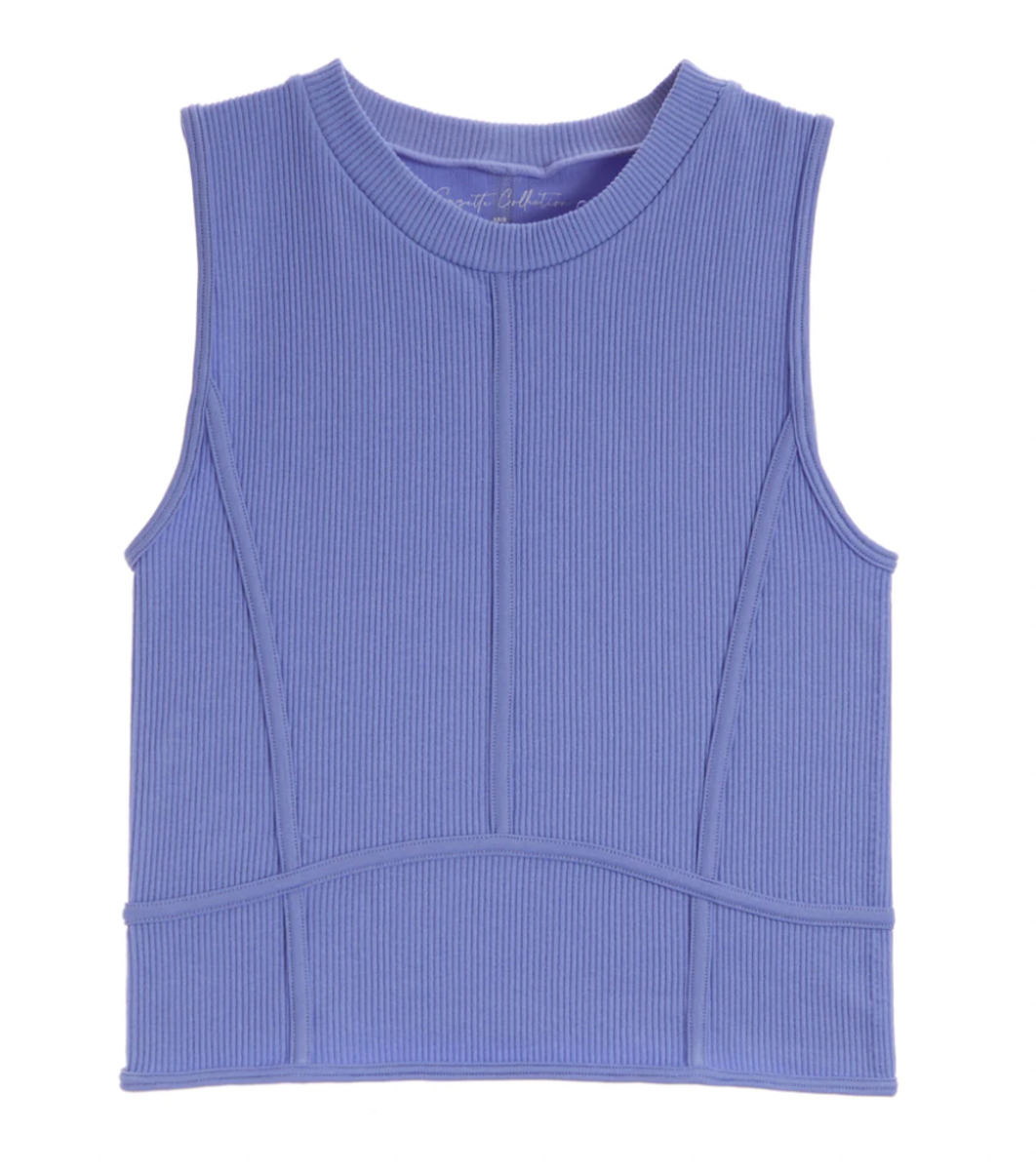 Suzette High Neck Ribbed Tank