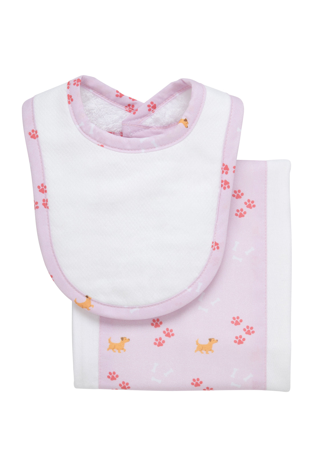 Puppy Drooler Bib & Burp Set, Pink