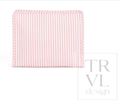 Large Roadie Pouch, Pimlico Stripe Dusty Rose