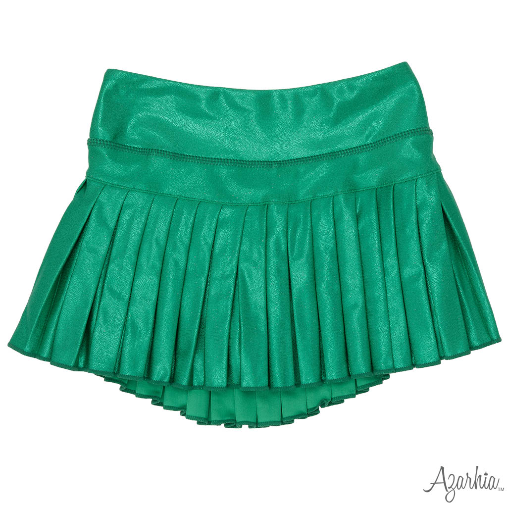 Mini Pleated Skort, Green Shimmer