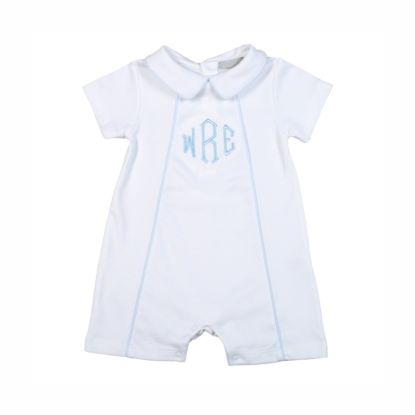 Thomas White & Blue Trim Pima Playsuit