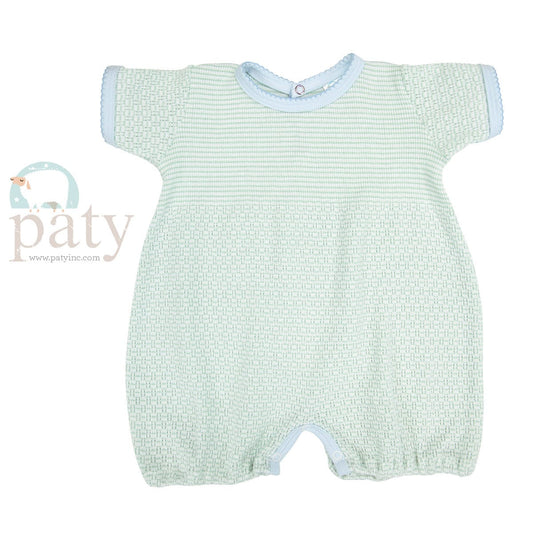 Mint Green Bubble with Blue Picot Trim