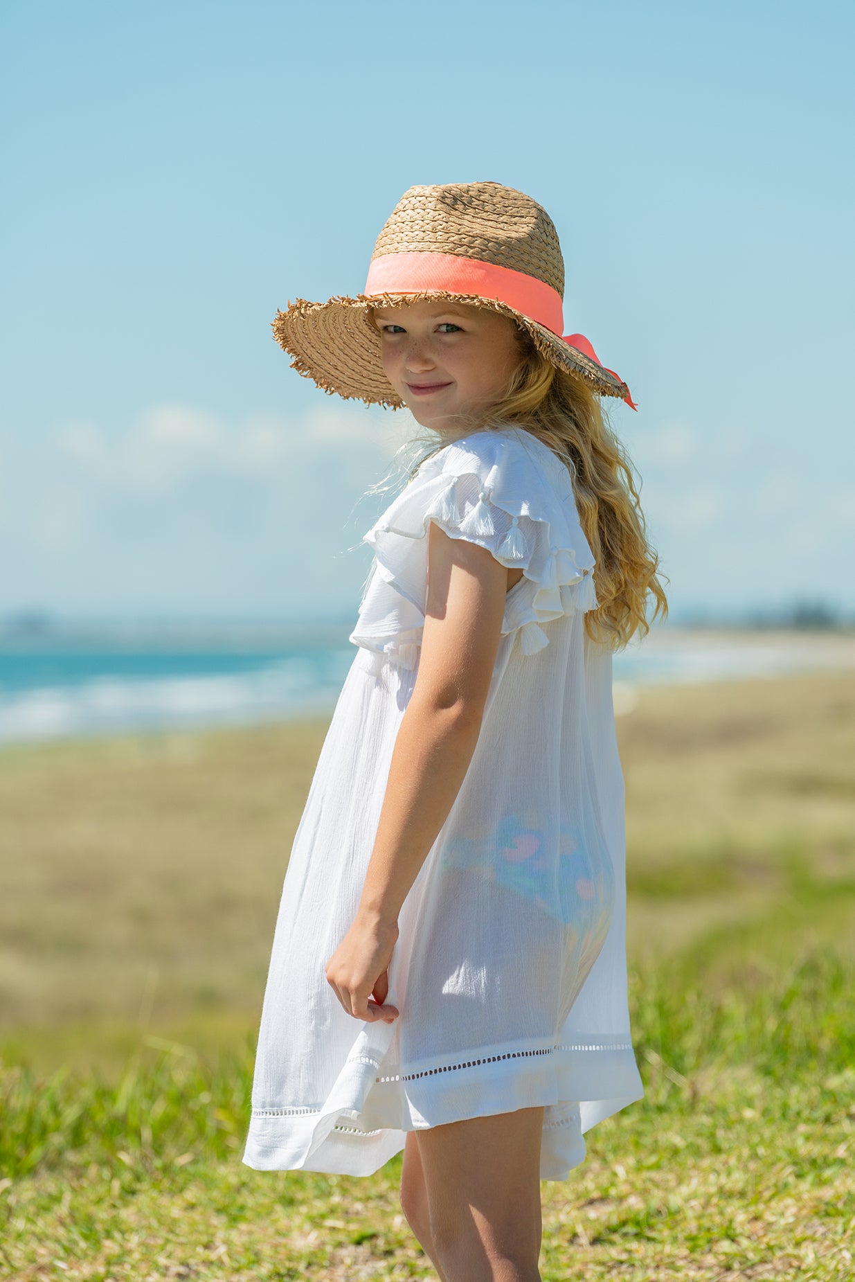Peachy Ribbon Sun Hat