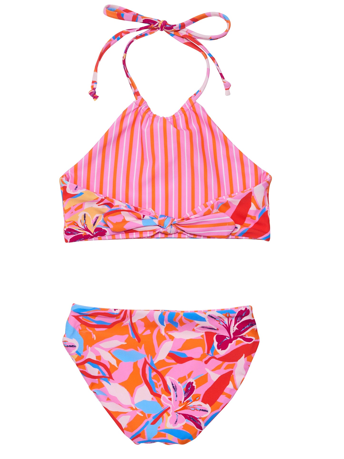 Blooming Sunset Reversible Halter Bikini