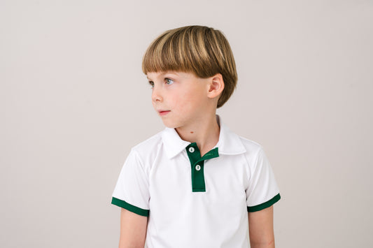 Parker Polo - Pure Coconut/Augusta Green