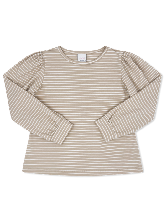 Paisley Top, Hampton Khaki Stripe